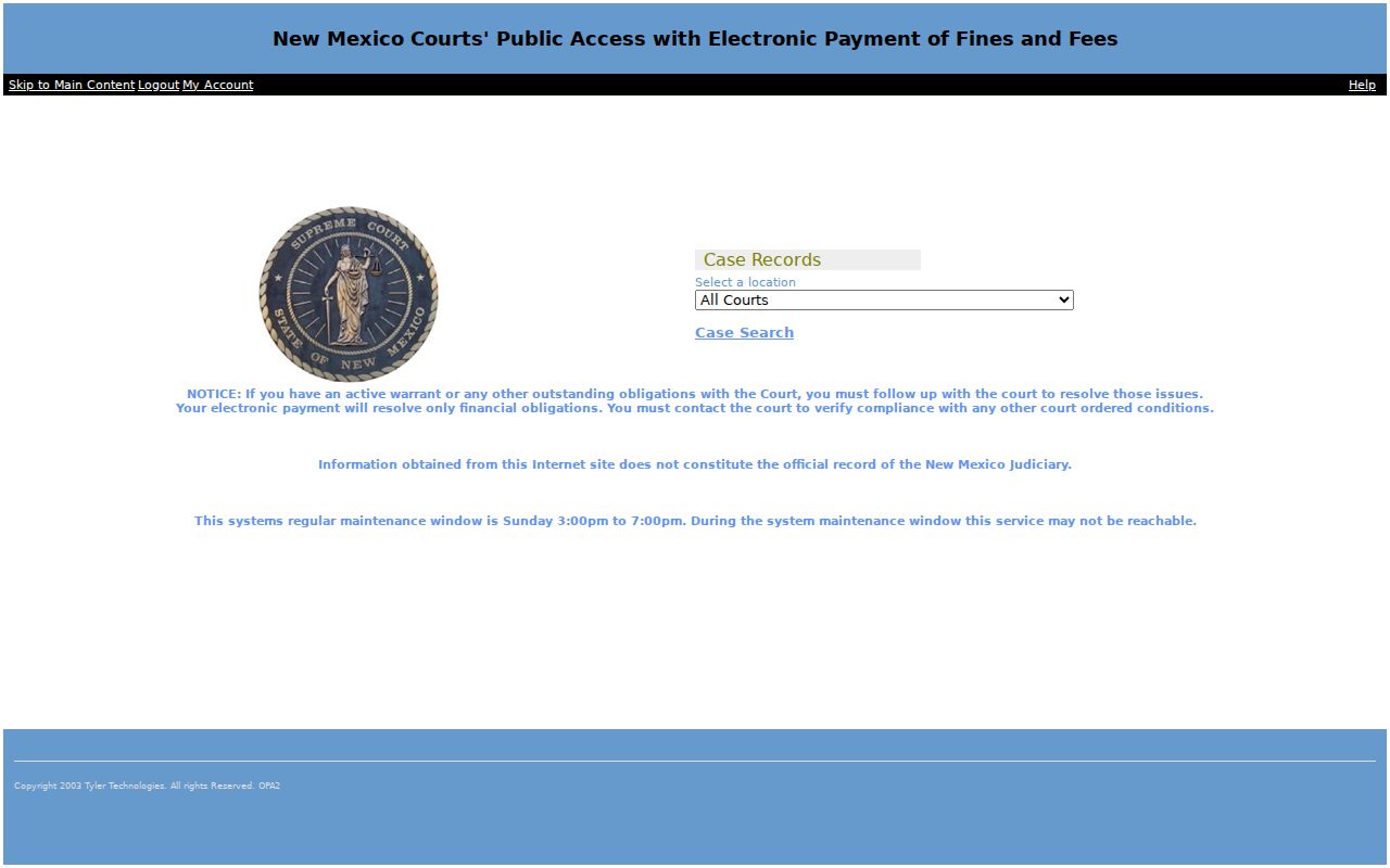 Hidalgo County criminal court case lookup location selector