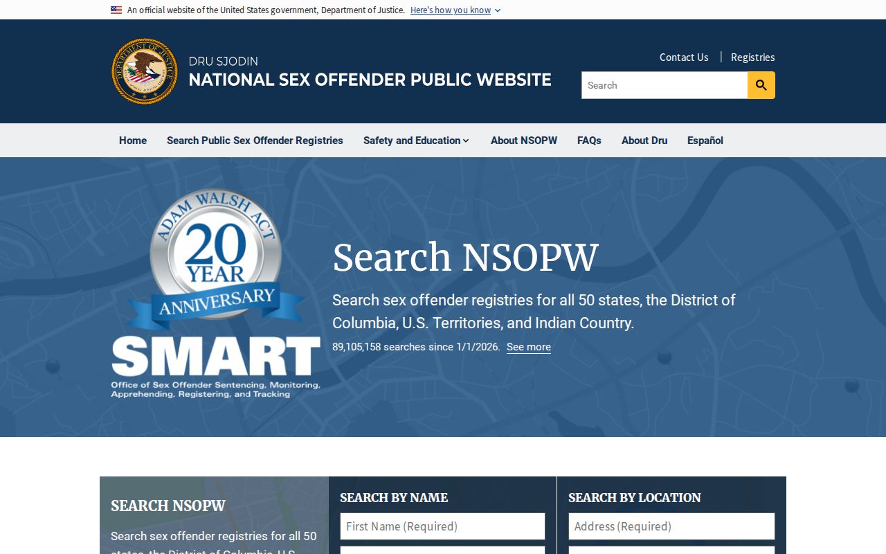 National Sex Offender Public Website search used for cross-state Hidalgo County checks