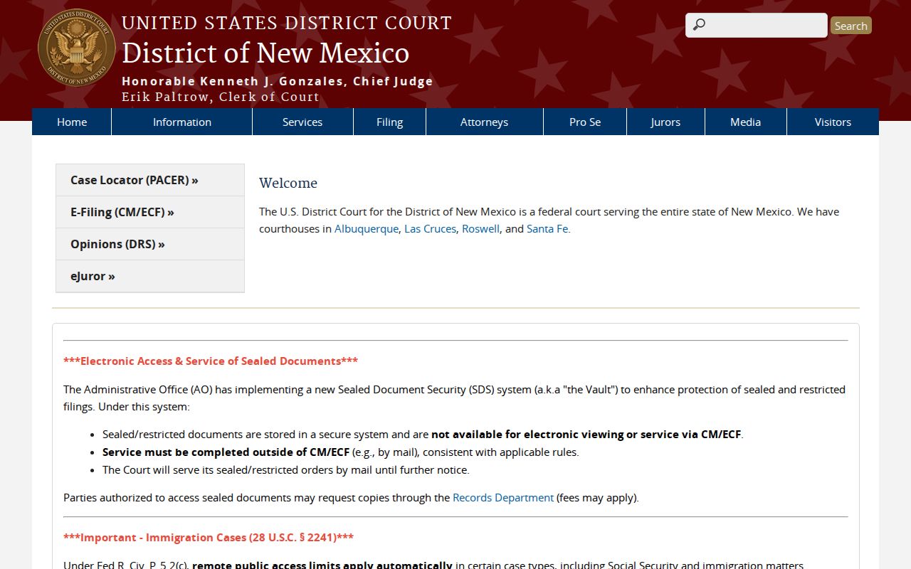 Federal court source for criminal records connected to Lordsburg